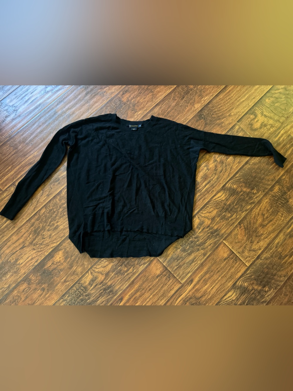 Pendleton Black Long Sleeve Crewneck Top